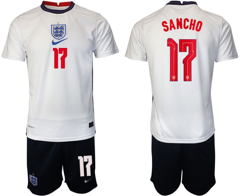 Men 2020-2021 European Cup England home white #17 Nike Soccer Jersey